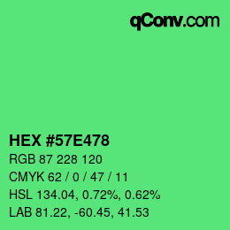Color code: HEX #57E478 | qconv.com