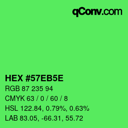 Código de color: HEX #57EB5E | qconv.com