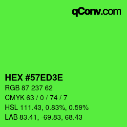 Color code: HEX #57ED3E | qconv.com