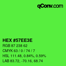 Color code: HEX #57EE3E | qconv.com