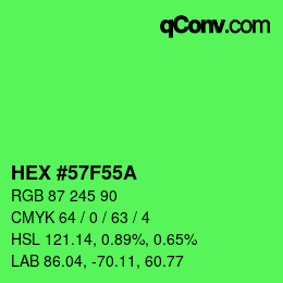 カラーコード: HEX #57F55A | qconv.com
