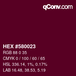 カラーコード: HEX #580023 | qconv.com