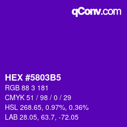 颜色代码: HEX #5803B5 | qconv.com