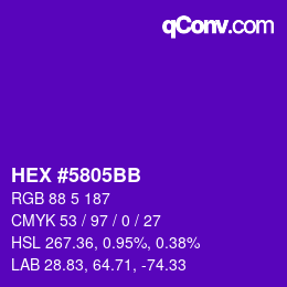 Color code: HEX #5805BB | qconv.com