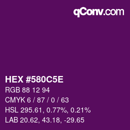 Color code: HEX #580C5E | qconv.com