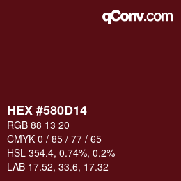 Color code: HEX #580D14 | qconv.com