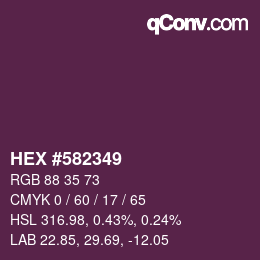 颜色代码: HEX #582349 | qconv.com