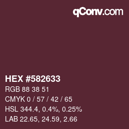 カラーコード: HEX #582633 | qconv.com