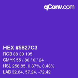 Color code: HEX #5827C3 | qconv.com