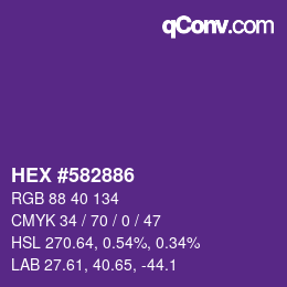 Color code: HEX #582886 | qconv.com