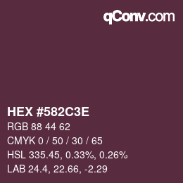Color code: HEX #582C3E | qconv.com