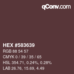 カラーコード: HEX #583639 | qconv.com
