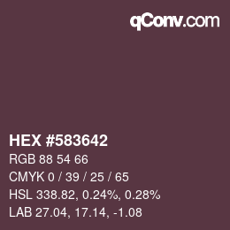 Código de color: HEX #583642 | qconv.com