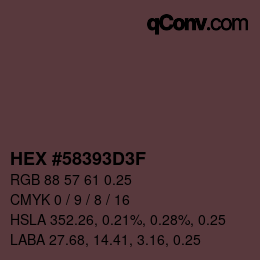 Código de color: HEX #58393D3F | qconv.com