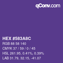 カラーコード: HEX #583A8C | qconv.com