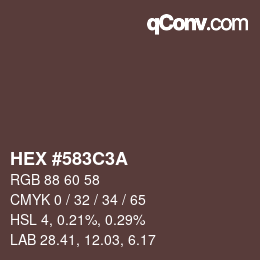 Código de color: HEX #583C3A | qconv.com