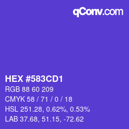 Color code: HEX #583CD1 | qconv.com