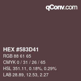 Color code: HEX #583D41 | qconv.com