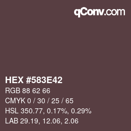 Color code: HEX #583E42 | qconv.com