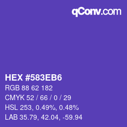 Farbcode: HEX #583EB6 | qconv.com