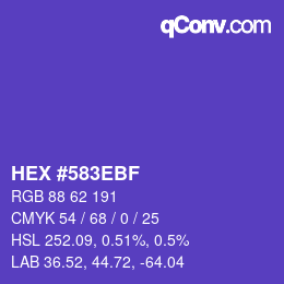 Color code: HEX #583EBF | qconv.com