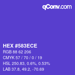 カラーコード: HEX #583ECE | qconv.com