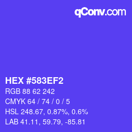 カラーコード: HEX #583EF2 | qconv.com