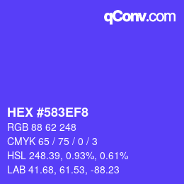 颜色代码: HEX #583EF8 | qconv.com