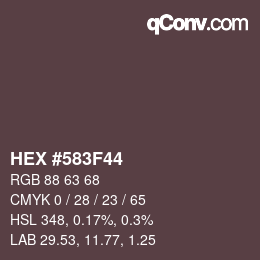 カラーコード: HEX #583F44 | qconv.com