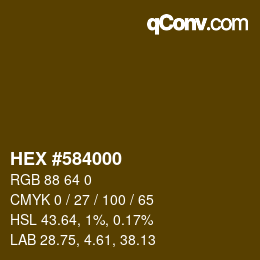 Color code: HEX #584000 | qconv.com