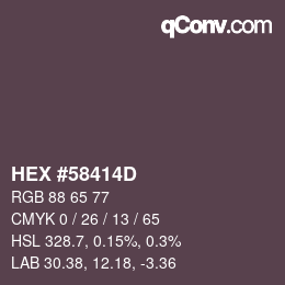 カラーコード: HEX #58414D | qconv.com