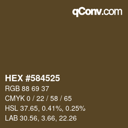 Farbcode: HEX #584525 | qconv.com