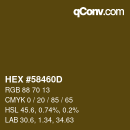 Color code: HEX #58460D | qconv.com