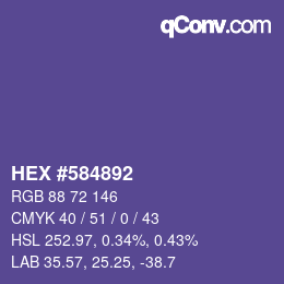 Color code: HEX #584892 | qconv.com