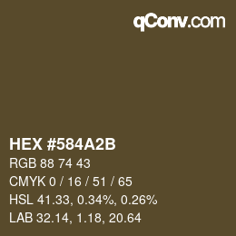 カラーコード: HEX #584A2B | qconv.com