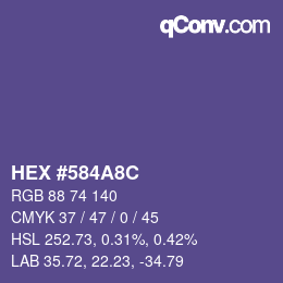 颜色代码: HEX #584A8C | qconv.com