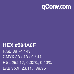 カラーコード: HEX #584A8F | qconv.com