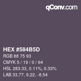 Color code: HEX #584B5D | qconv.com