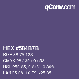 Color code: HEX #584B7B | qconv.com