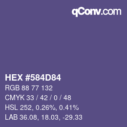 Color code: HEX #584D84 | qconv.com