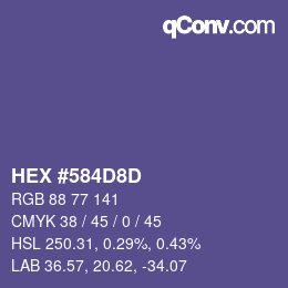 Color code: HEX #584D8D | qconv.com