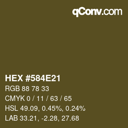 Color code: HEX #584E21 | qconv.com