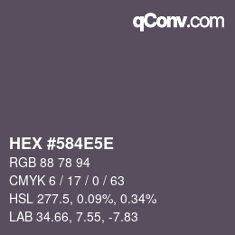 Color code: HEX #584E5E | qconv.com