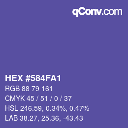 Color code: HEX #584FA1 | qconv.com