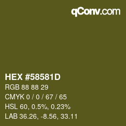 Color code: HEX #58581D | qconv.com
