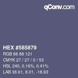 Color code: HEX #585879 | qconv.com