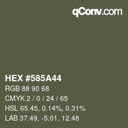Color code: HEX #585A44 | qconv.com