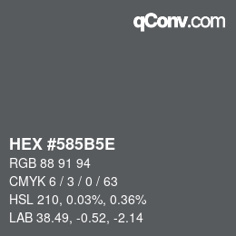 Código de color: HEX #585B5E | qconv.com