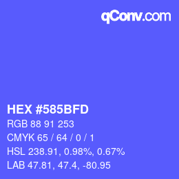 カラーコード: HEX #585BFD | qconv.com