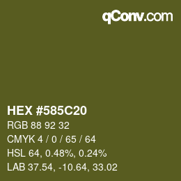 颜色代码: HEX #585C20 | qconv.com